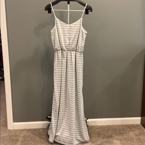 Grey and White Maxi Dress